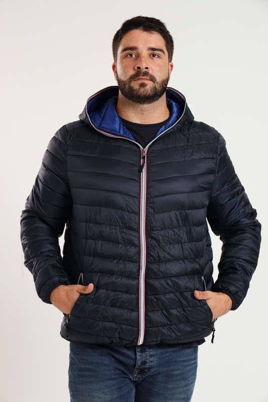 Mens Hooded Puffer Jacket With Easy Carry Bag