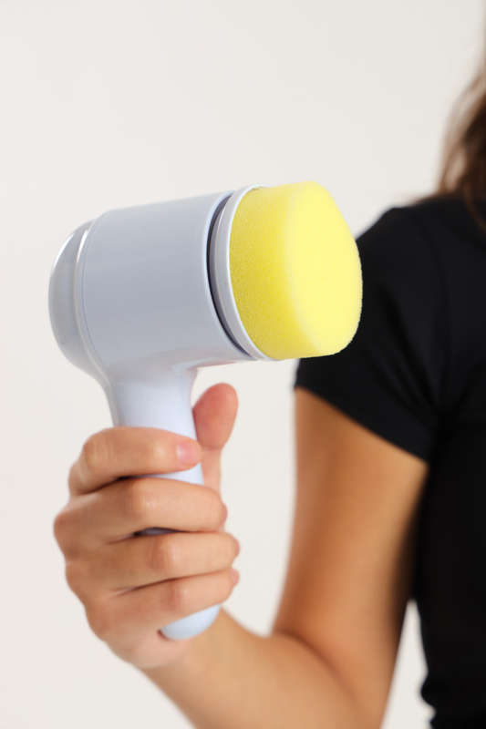 Rechargeable Electric Spin Magic Scrubber With 3 Heads &amp; LED Display