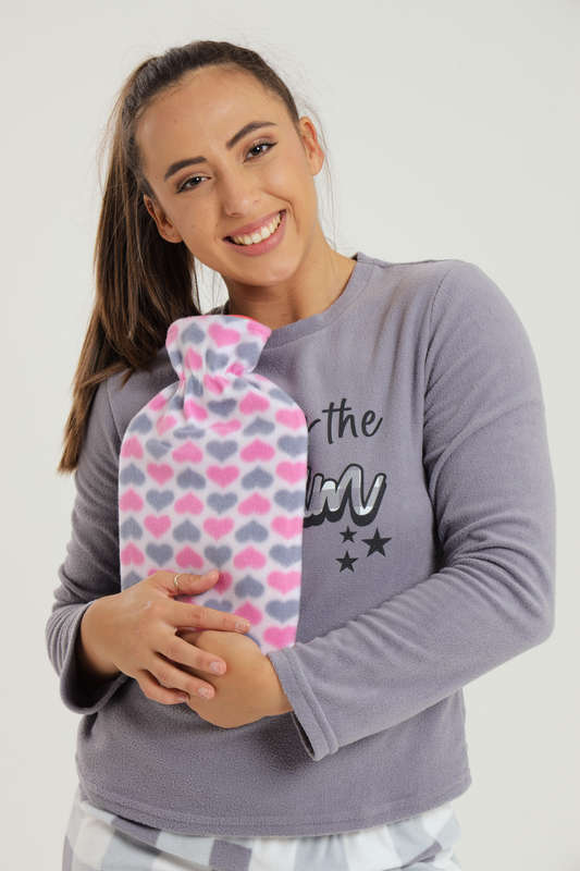 Senza 2L Hot Water Bottle With Fleece Cover