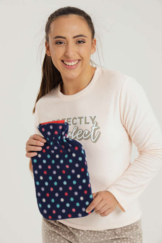 Senza 2L Hot Water Bottle With Fleece Cover