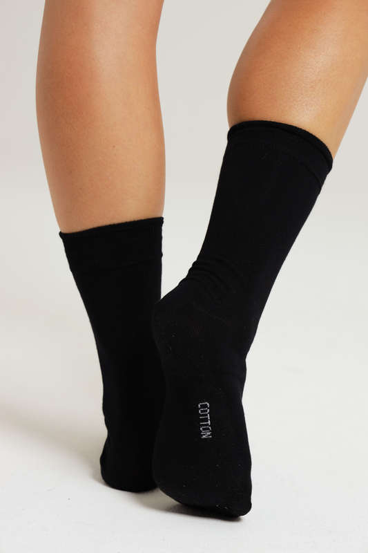 Senza Cotton Black Socks Pack Of 3