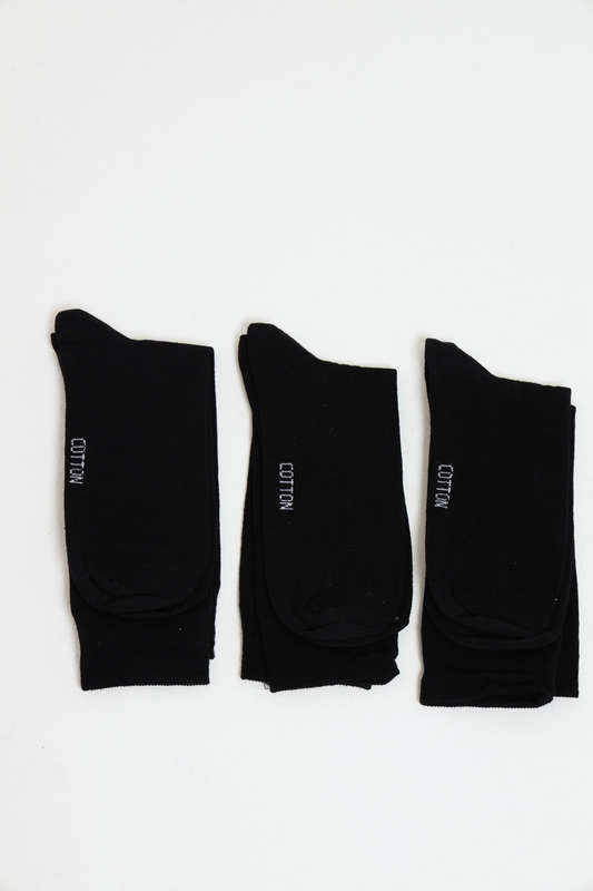 Senza Cotton Black Socks Pack Of 3
