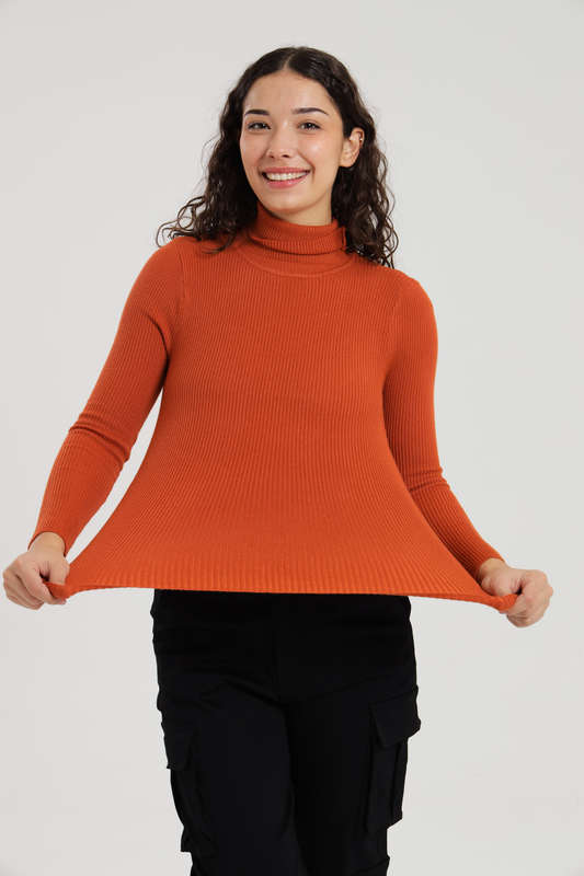 Senza Ladies Knitted Free Size Polo-Neck Jersey SM to 2XL