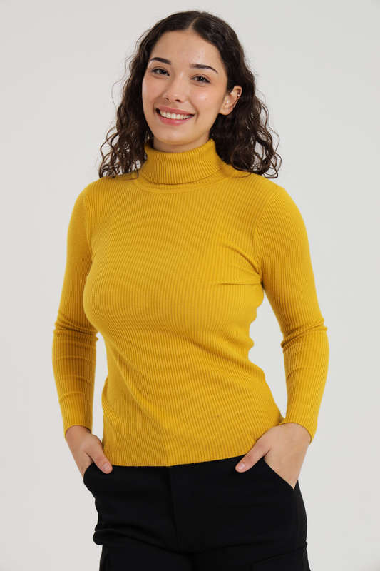 Senza Ladies Knitted Free Size Polo-Neck Jersey SM to 2XL