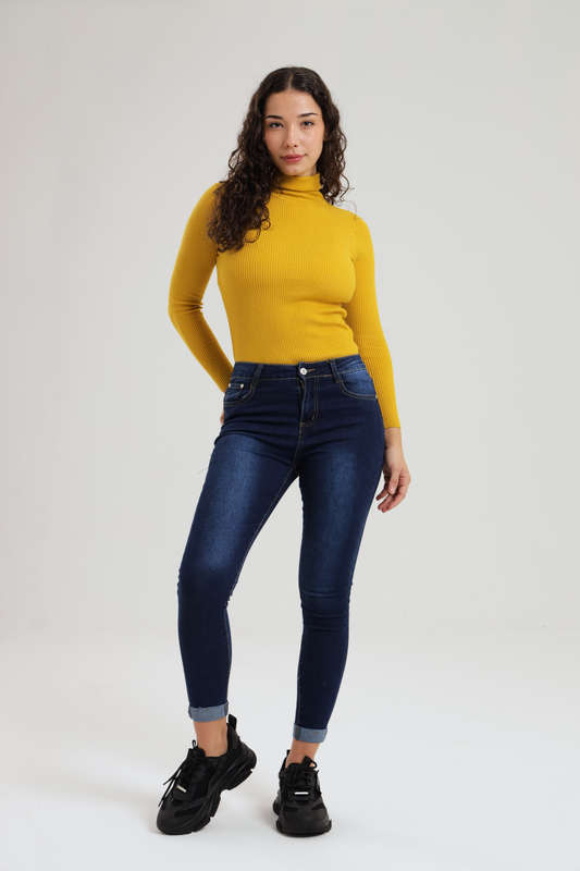 Senza Ladies Knitted Free Size Polo-Neck Jersey SM to 2XL