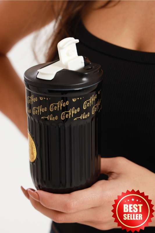 420ml Thermos Vacuum Double Wall Stainless Steel Travel Flask Cup With Wrist Holder Band
