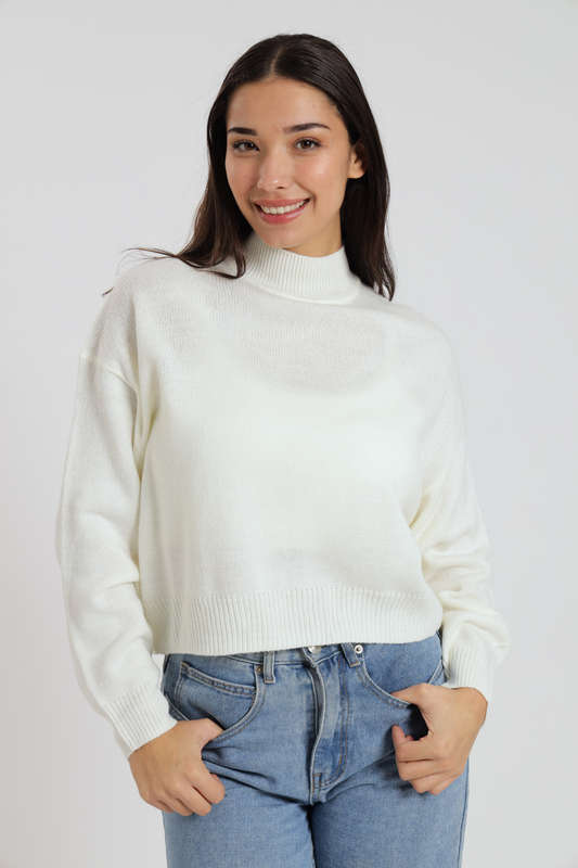 Emilia Ladies High Crew Neck Long Sleeve Bunny Sweater Jersey