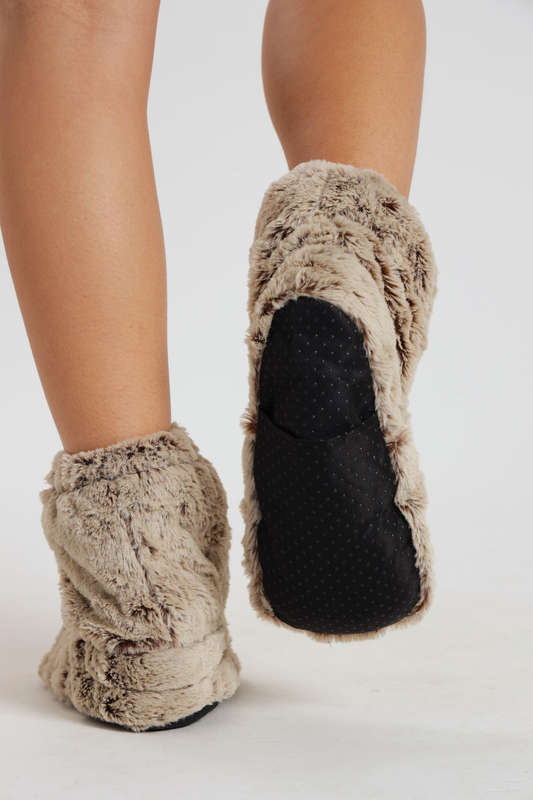 Huggle Snuggle Feet Warmer Microwave Heated Plush Fleece Winter Socks