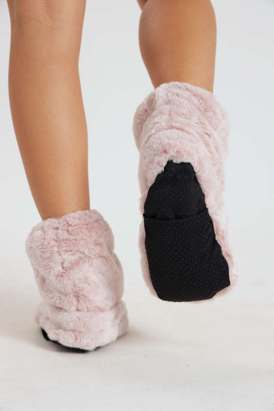 Huggle Snuggle Feet Warmer Microwave Heated Plush Fleece Winter Socks