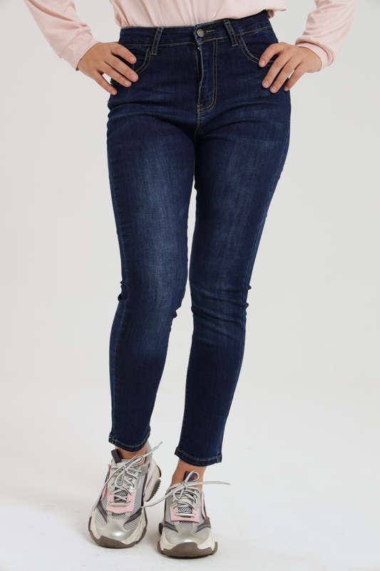 Ladies Blue High Rise Stretch Skinny Jeans