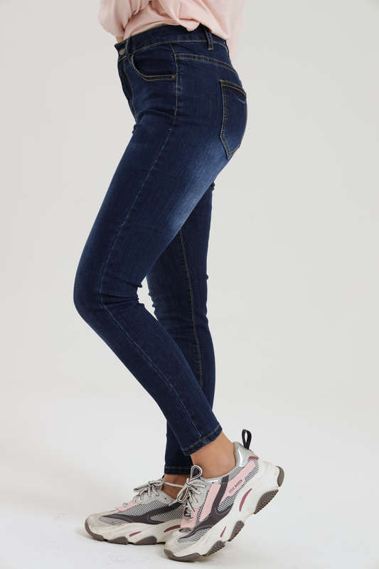 Ladies Blue High Rise Stretch Skinny Jeans