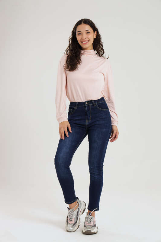 Ladies Blue High Rise Stretch Skinny Jeans