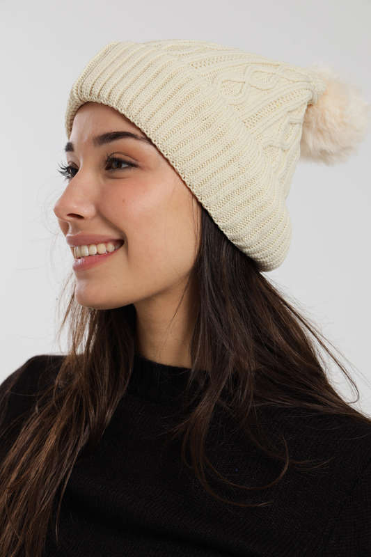 Senza Pom Pom Beanie Winter Hat