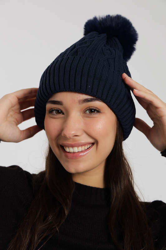 Senza Pom Pom Beanie Winter Hat