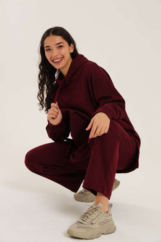 Skylar Hooded Fleece Lined Oversized Pants OR Sweater