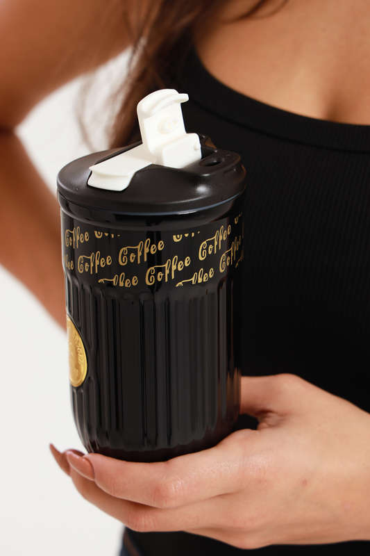 420ml Thermos Vacuum Double Wall Stainless Steel Travel Flask Cup With Wrist Holder Band