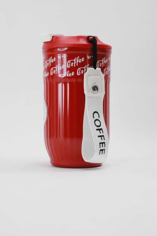 420ml Thermos Vacuum Double Wall Stainless Steel Travel Flask Cup With Wrist Holder Band
