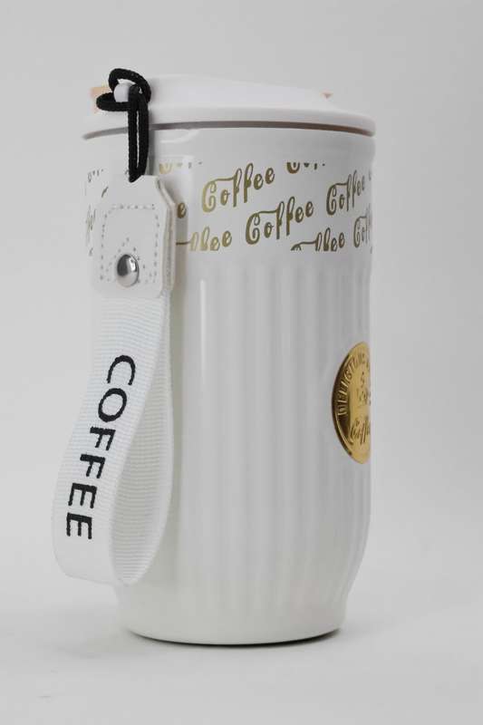 420ml Thermos Vacuum Double Wall Stainless Steel Travel Flask Cup With Wrist Holder Band
