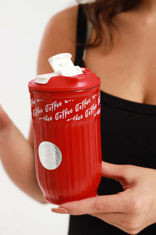420ml Thermos Vacuum Double Wall Stainless Steel Travel Flask Cup With Wrist Holder Band