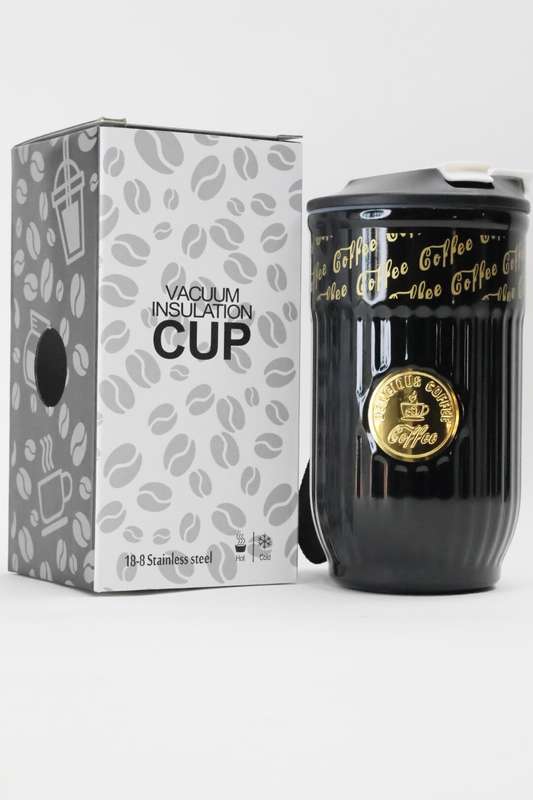 420ml Thermos Vacuum Double Wall Stainless Steel Travel Flask Cup With Wrist Holder Band