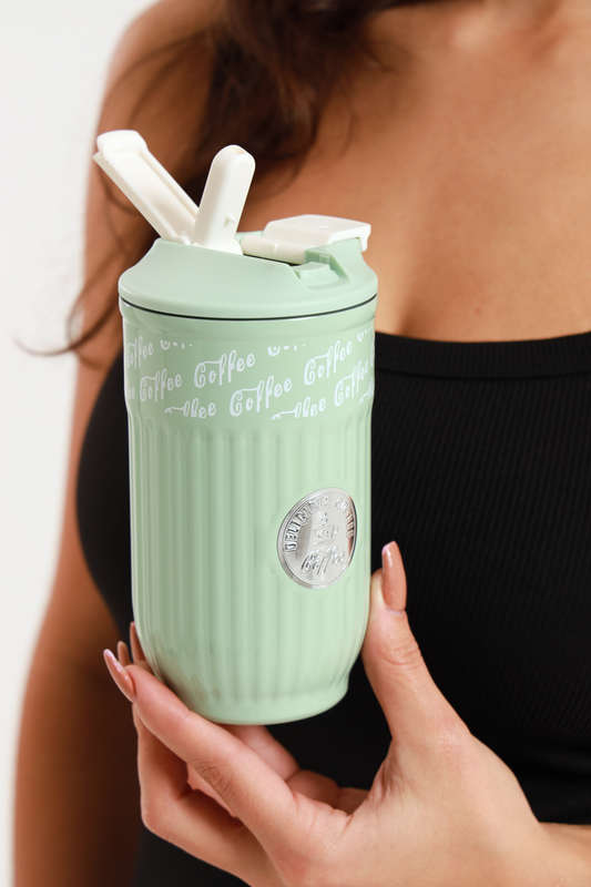 420ml Thermos Vacuum Double Wall Stainless Steel Travel Flask Cup With Wrist Holder Band