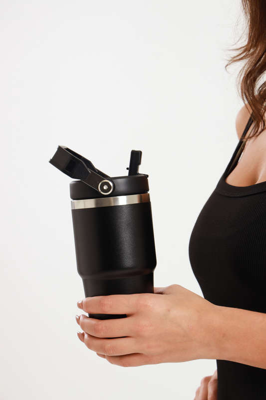 Thermos Vacuum Double Wall Stainless Steel Travel Flask Cup 600ml
