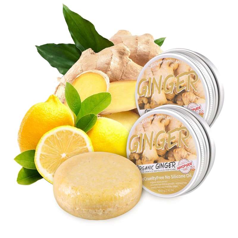 2 Pcs Ginger Hair Regrowth Shampoo Bar 60g