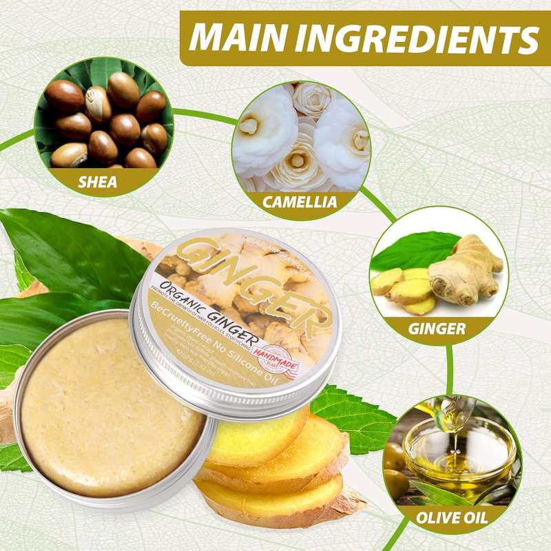 2 Pcs Ginger Hair Regrowth Shampoo Bar 60g