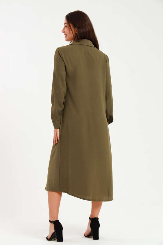 Asher Long Sleeve Button Down Shirt Dress