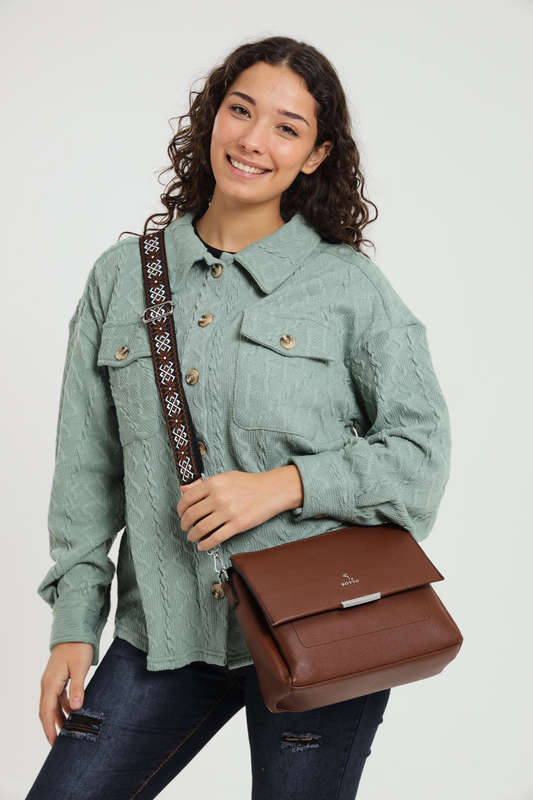 Jolie Crossbody Wide Strap Handbag Sling Bag