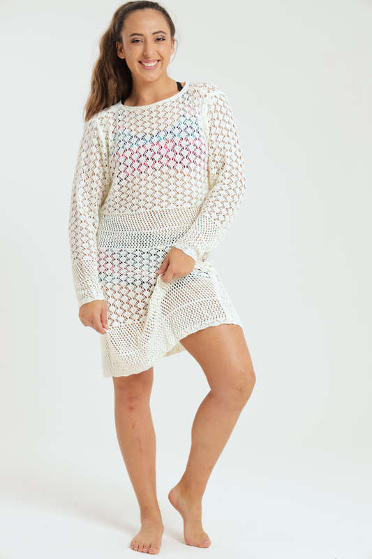 Ladies Cover Up Swimsuit Crochet Summer Bathing Suit Swimwear Knit Beach Dress