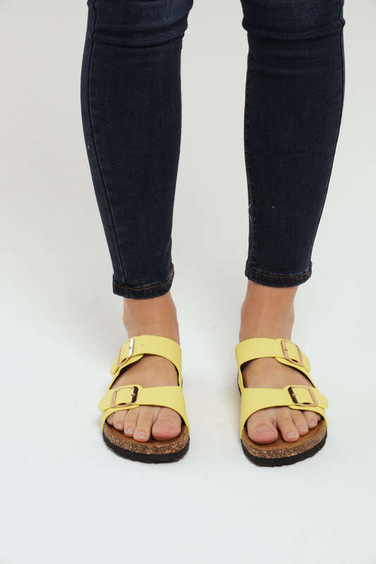 Ladies Double Buckle Slides Birkies Sandals