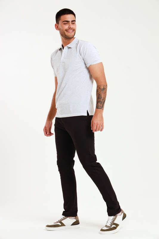Men's Essential Slim Fit Stretch Cotton Chinos Black Pants