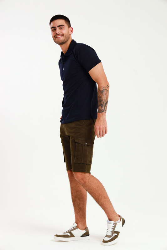 Mens Flat Front Slim Fit Chino Shorts