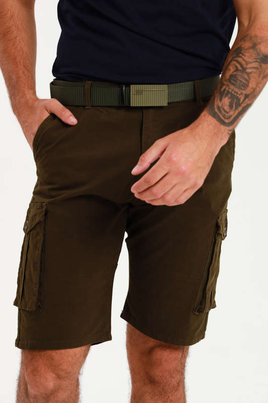 Mens Flat Front Slim Fit Chino Shorts