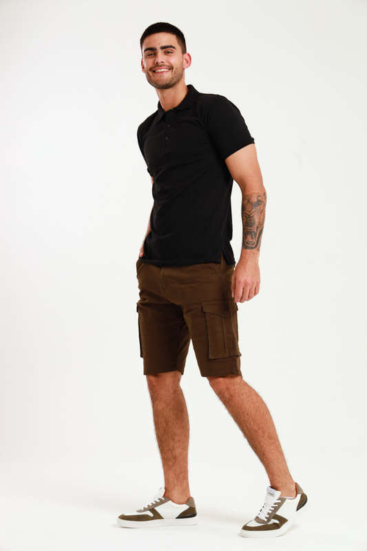 Mens Flat Front Slim Fit Chino Shorts