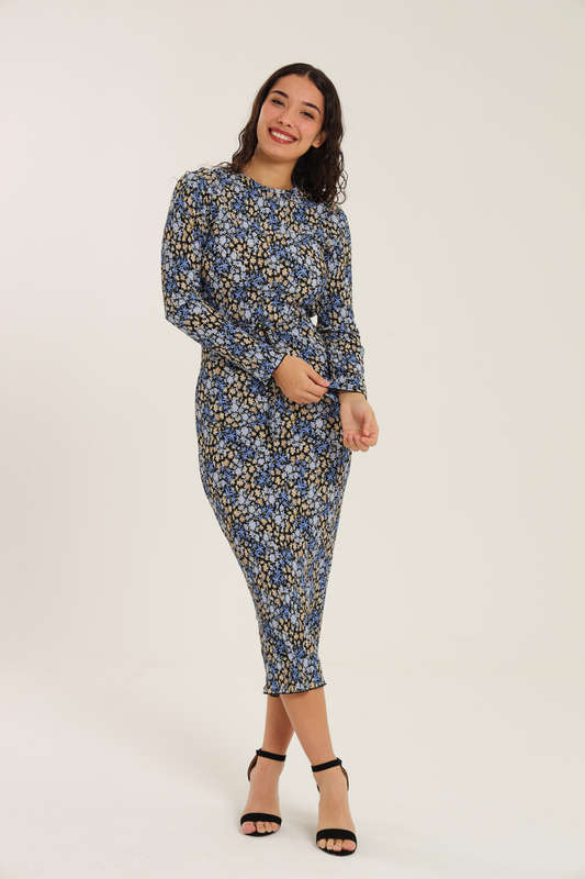 Nicolet Long Sleeve Bodycon Midaxi Evening Dress