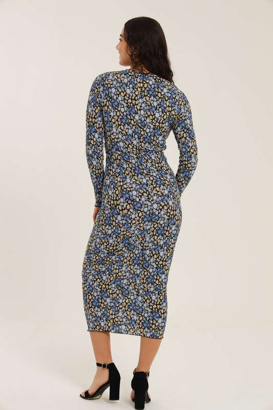 Nicolet Long Sleeve Bodycon Midaxi Evening Dress