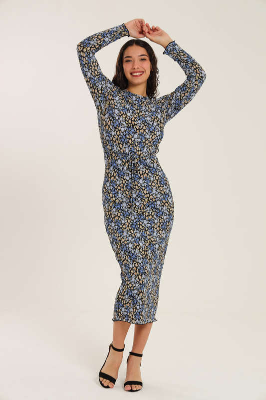 Nicolet Long Sleeve Bodycon Midaxi Evening Dress