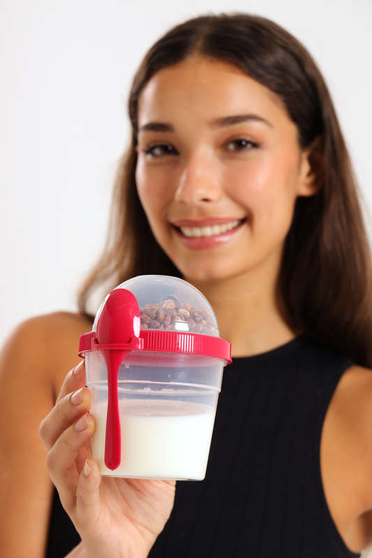 Senza® Reusable On The Go Breakfast Cup With Spoon Set BPA Free 500ml