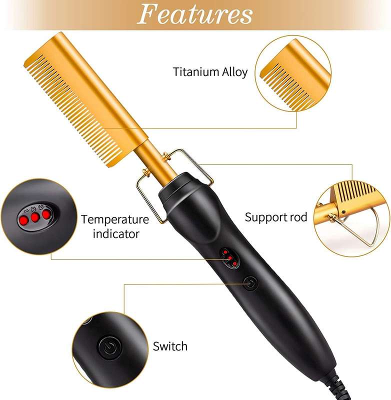 Senza Hot Comb - Electric Straightening Hot Comb for Hair and Wigs