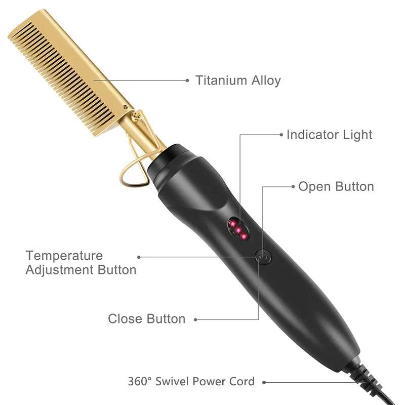 Senza Hot Comb - Electric Straightening Hot Comb for Hair and Wigs