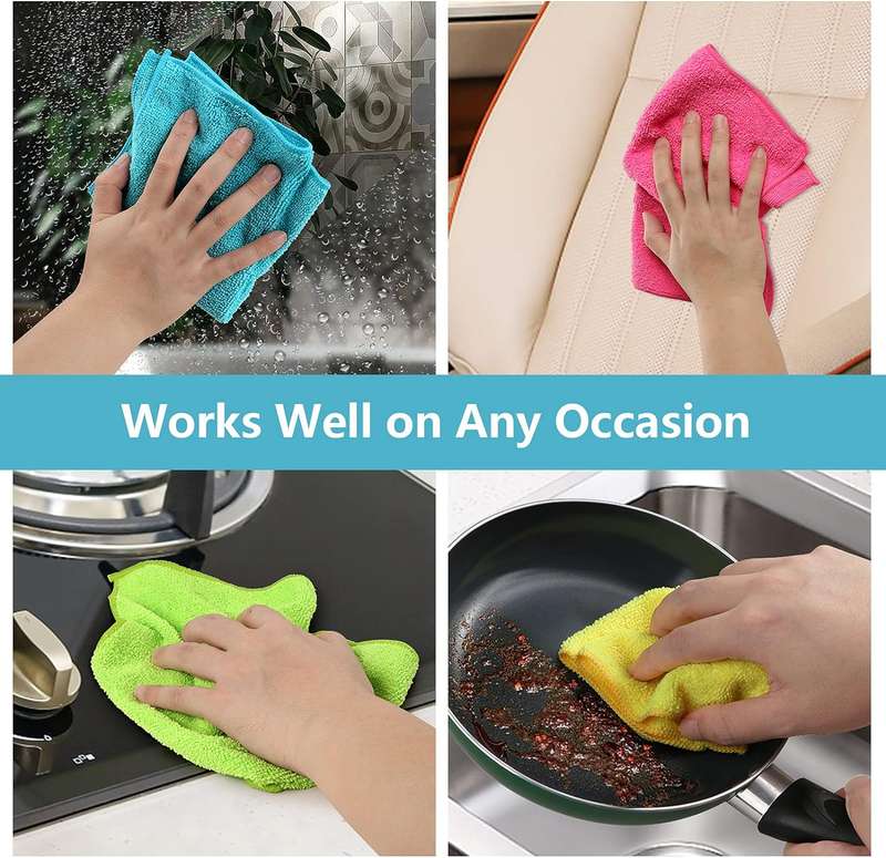 Senza Pack Of 4 Microfibre Cleaning Cloth Variety Pack XL 300mm X 300mm