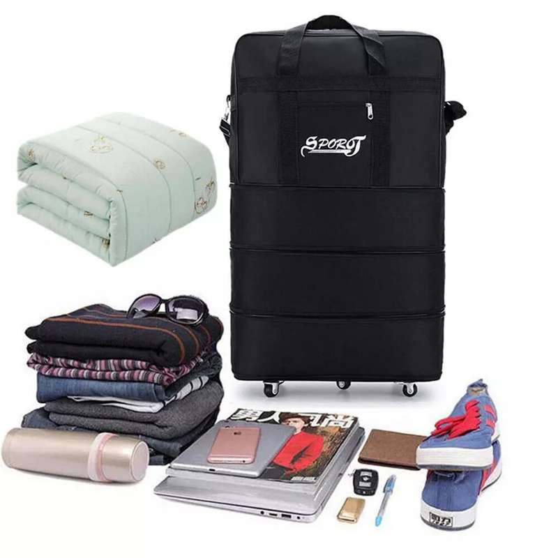 Senza Sport Large Expandable Trolley Duffle Waterproof Travel Luggage Bag