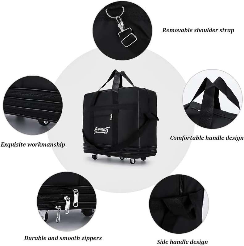 Senza Sport Large Expandable Trolley Duffle Waterproof Travel Luggage Bag