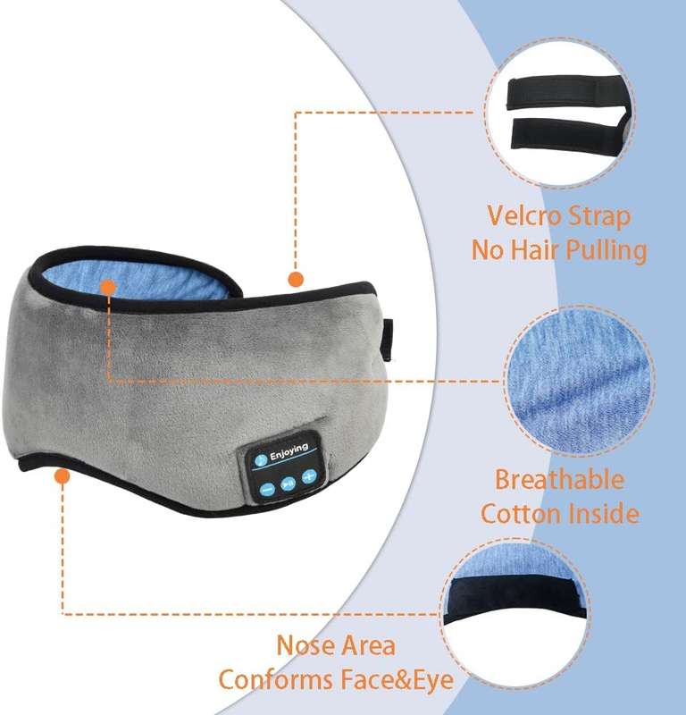 Sleeping Mask With Wireless Bluetooth Headphones