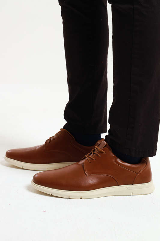 Van Heusen Men's Rayan Oxford Memory Foam Casual Formal Brown Lace Shoes