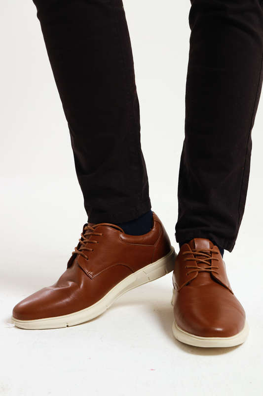 Van Heusen Men's Rayan Oxford Memory Foam Casual Formal Brown Lace Shoes