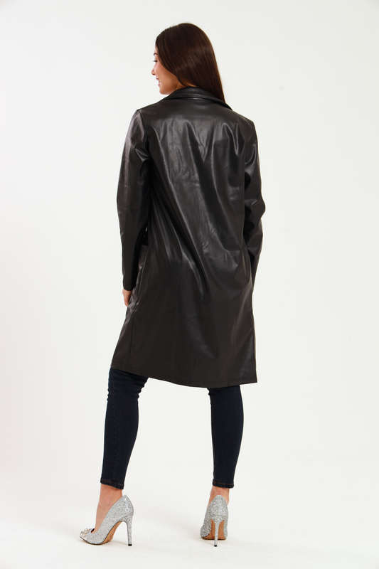 Charlotte Patent Trench Coat PU Leather