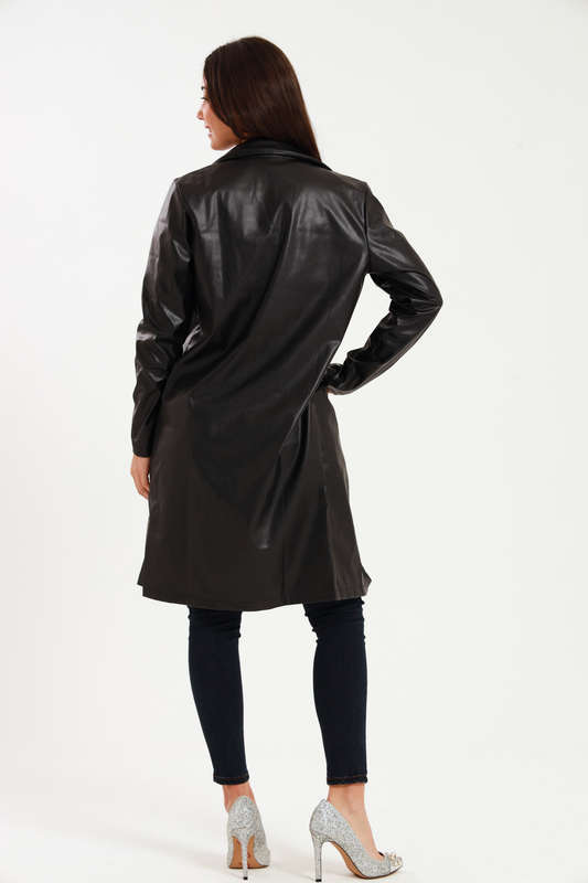 Charlotte Patent Trench Coat PU Leather